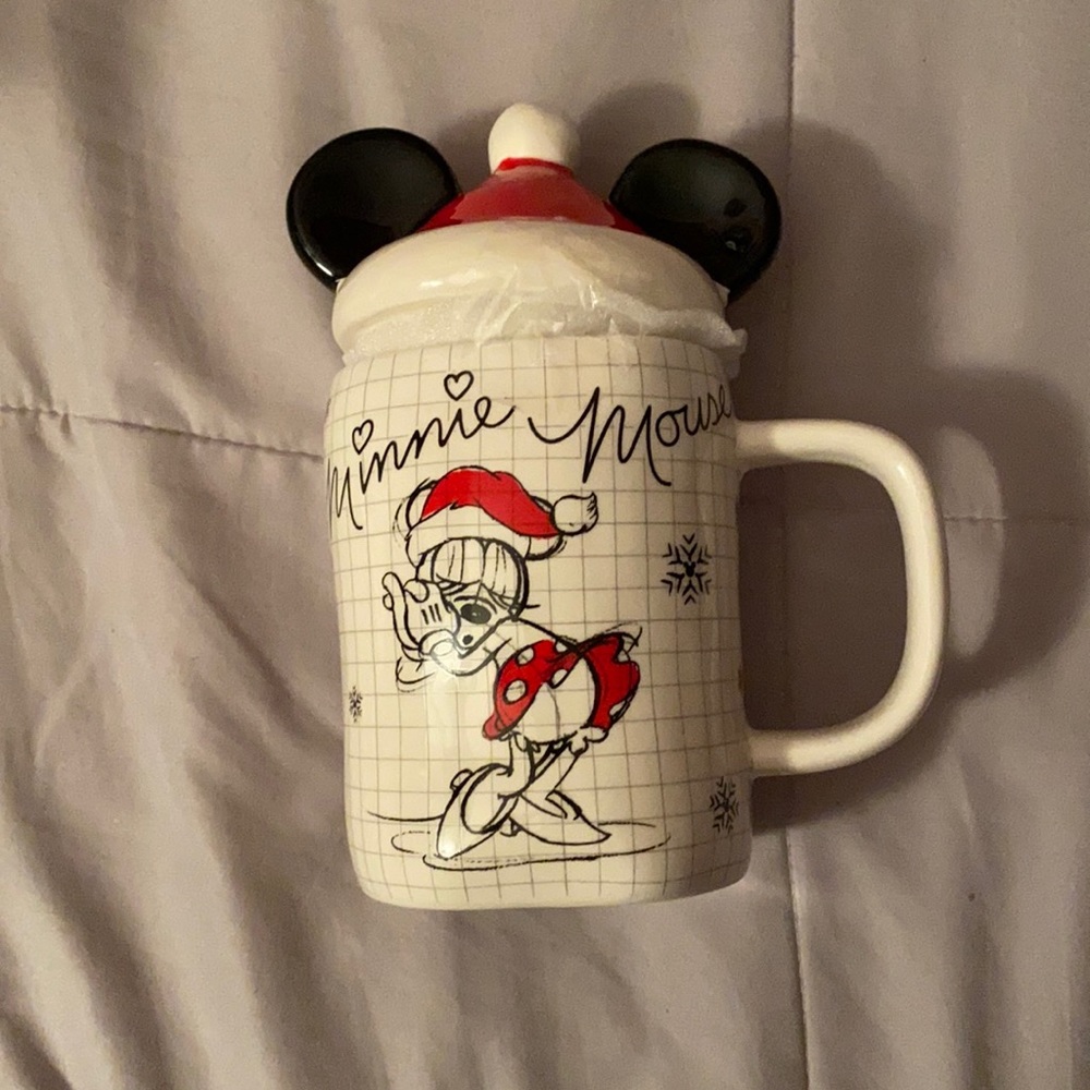 Disney Christmas Minnie Mug with Christmas Hat Topper